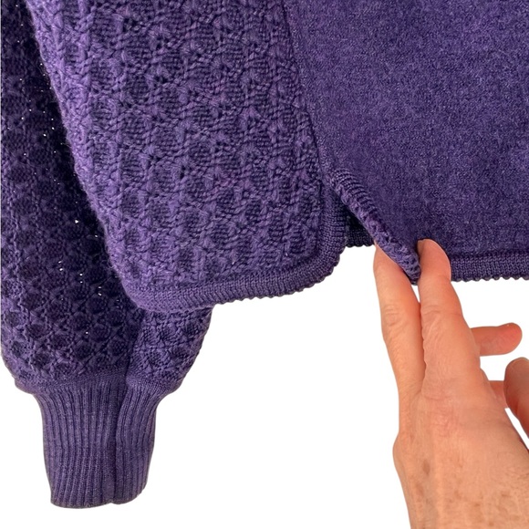 Vintage Geiger Austria Tyrol Boiled Wool Sweater Knit Blazer Purple 38 (US S/M) - Picture 5 of 13